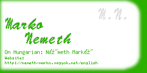 marko nemeth business card